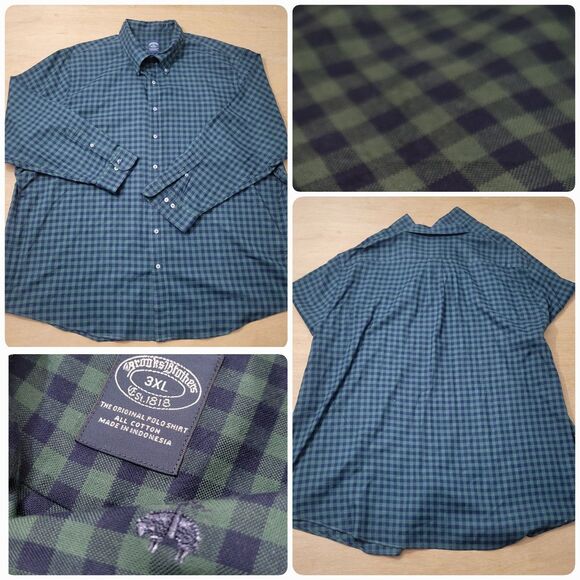 Brooks Brothers Other - Brooks Brothers Checkered Button Down Shirt Size 3XL Mens Green & Blue